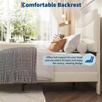 COZONY Cadre de Lit Plateforme Rembourré en Velours avec Tête de Lit, Aucun Sommier Tapissier Requis, Support à Lattes en Bois, Rangement Sous le Lit, Silencieux, Facile à Assembler
