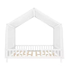 Luxystar Cadre de lit Montessori complet en forme de maison basse avec rideaux