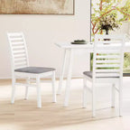 Costway Lot de 2/4 Chaises de Salle à Manger Modernes, Chaises de Cuisine avec Pieds en Bois d'Hévéa et Dossier à Lattes Marron/Blanc