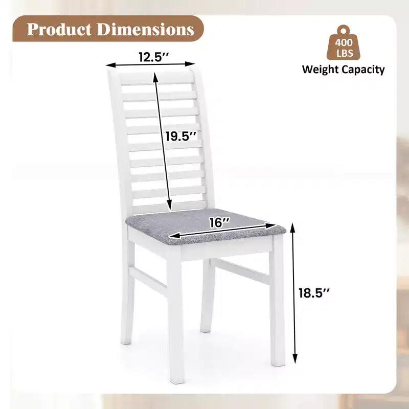 Costway Lot de 2/4 Chaises de Salle à Manger Modernes, Chaises de Cuisine avec Pieds en Bois d'Hévéa et Dossier à Lattes Marron/Blanc