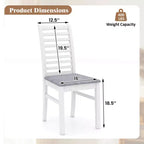 Costway Lot de 2/4 Chaises de Salle à Manger Modernes, Chaises de Cuisine avec Pieds en Bois d'Hévéa et Dossier à Lattes Marron/Blanc