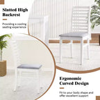 Costway Lot de 2/4 Chaises de Salle à Manger Modernes, Chaises de Cuisine avec Pieds en Bois d'Hévéa et Dossier à Lattes Marron/Blanc