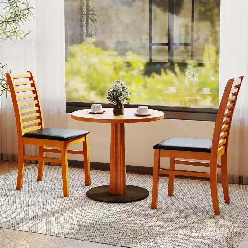 Costway Lot de 2/4 Chaises de Salle à Manger Modernes, Chaises de Cuisine avec Pieds en Bois d'Hévéa et Dossier à Lattes Marron/Blanc