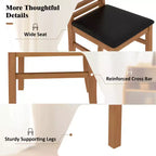 Costway Lot de 2/4 Chaises de Salle à Manger Modernes, Chaises de Cuisine avec Pieds en Bois d'Hévéa et Dossier à Lattes Marron/Blanc