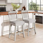 Tabourets de bar Costway de 63,5 cm (25 po), lot de 2 ou 4, avec dossier à lattes, siège rembourré et repose-pieds