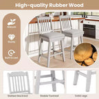 Tabourets de bar Costway de 63,5 cm (25 po), lot de 2 ou 4, avec dossier à lattes, siège rembourré et repose-pieds