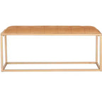 HomeRoots 43 Brown And Gold Upholstered Upholstery Bedroom Bench