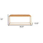 Banc de chambre HomeRoots 43" marron et or, rembourré