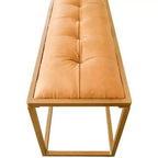 Banc de chambre HomeRoots 43" marron et or, rembourré