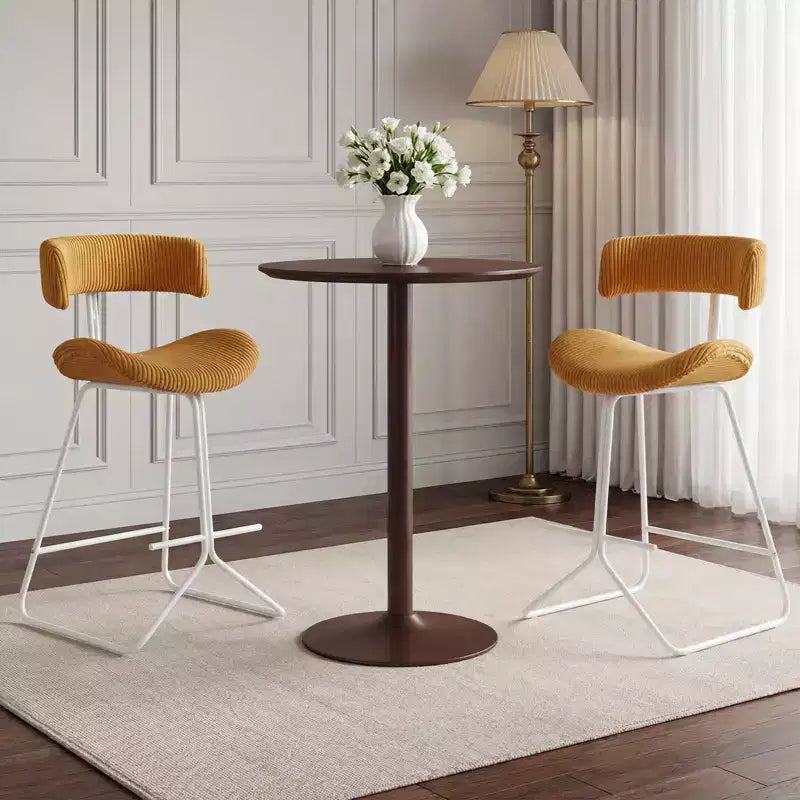 Tabourets de bar Costway (lot de 2) avec dossier incurvé, assise rembourrée, pieds en métal, repose-pieds