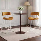 Tabourets de bar Costway (lot de 2) avec dossier incurvé, assise rembourrée, pieds en métal, repose-pieds