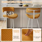 Tabourets de bar Costway (lot de 2) avec dossier incurvé, assise rembourrée, pieds en métal, repose-pieds