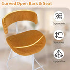 Tabourets de bar Costway (lot de 2) avec dossier incurvé, assise rembourrée, pieds en métal, repose-pieds