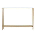 HomeRoots 36 Silver and Gold Mirrored Glass Console Table