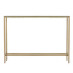 HomeRoots 36 Silver and Gold Mirrored Glass Console Table