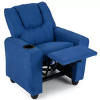 Fauteuil inclinable pour enfants Costway avec porte-gobelet, dossier et repose-pieds réglables pour garçons et filles Rose+Blanc/Multicolore/Zèbre/Camouflage/Marron/Gris/Rose