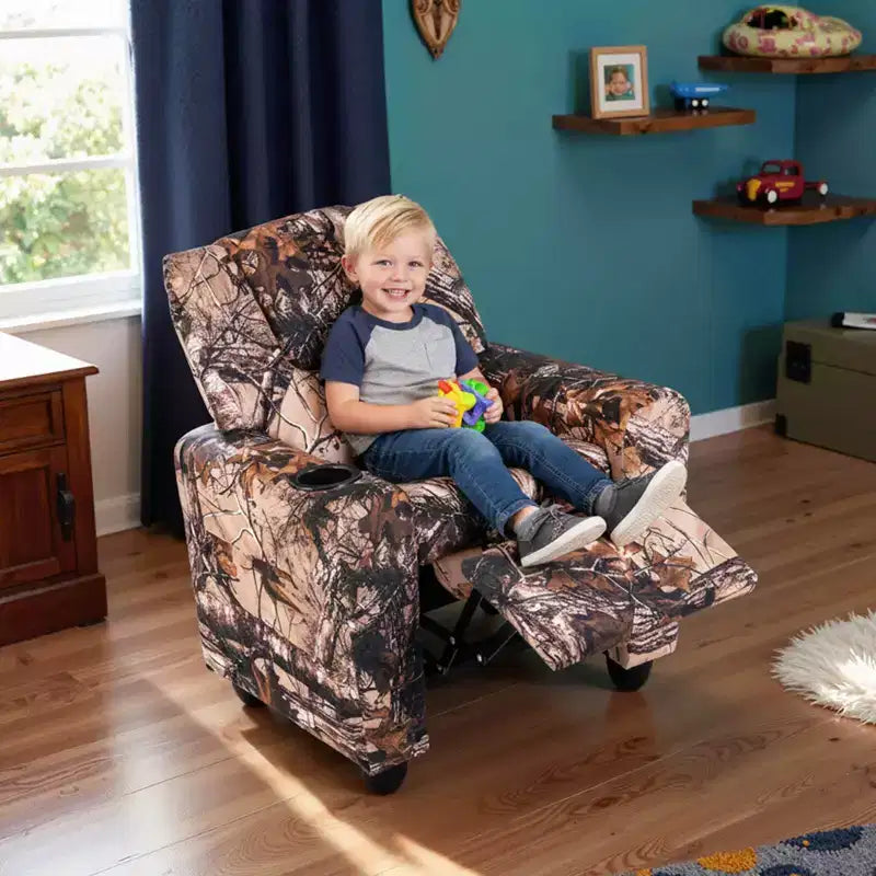 Fauteuil inclinable pour enfants Costway avec porte-gobelet, dossier et repose-pieds réglables pour garçons et filles Rose+Blanc/Multicolore/Zèbre/Camouflage/Marron/Gris/Rose