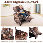 Fauteuil inclinable pour enfants Costway avec porte-gobelet, dossier et repose-pieds réglables pour garçons et filles Rose+Blanc/Multicolore/Zèbre/Camouflage/Marron/Gris/Rose