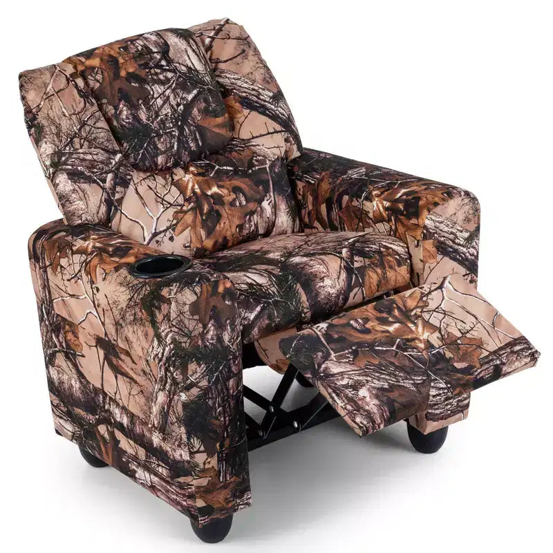 Fauteuil inclinable pour enfants Costway avec porte-gobelet, dossier et repose-pieds réglables pour garçons et filles Rose+Blanc/Multicolore/Zèbre/Camouflage/Marron/Gris/Rose