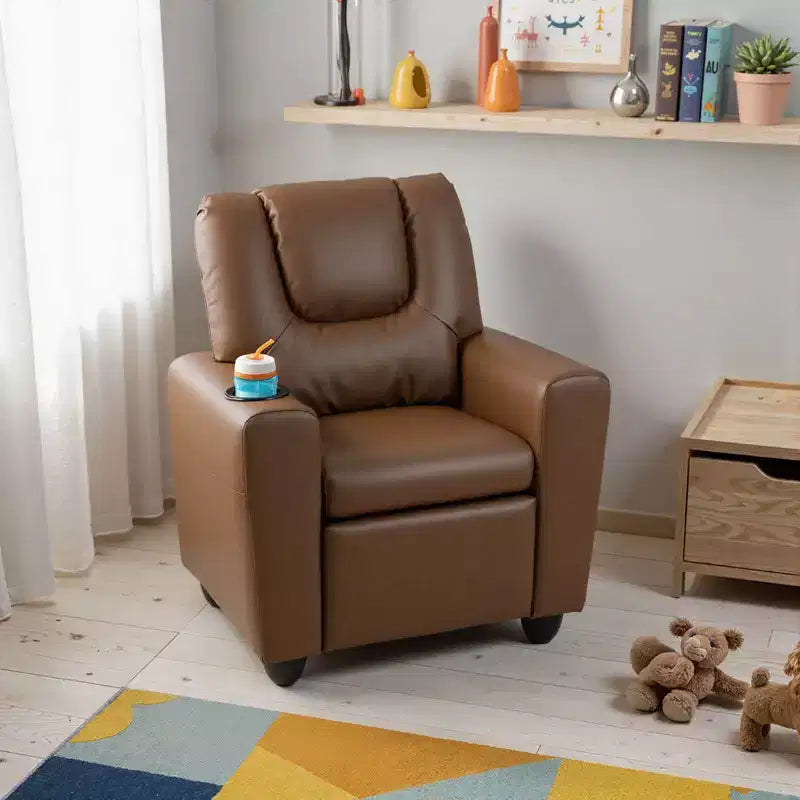 Fauteuil inclinable pour enfants Costway avec porte-gobelet, dossier et repose-pieds réglables pour garçons et filles Rose+Blanc/Multicolore/Zèbre/Camouflage/Marron/Gris/Rose