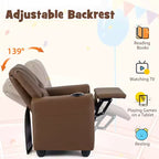 Fauteuil inclinable pour enfants Costway avec porte-gobelet, dossier et repose-pieds réglables pour garçons et filles Rose+Blanc/Multicolore/Zèbre/Camouflage/Marron/Gris/Rose
