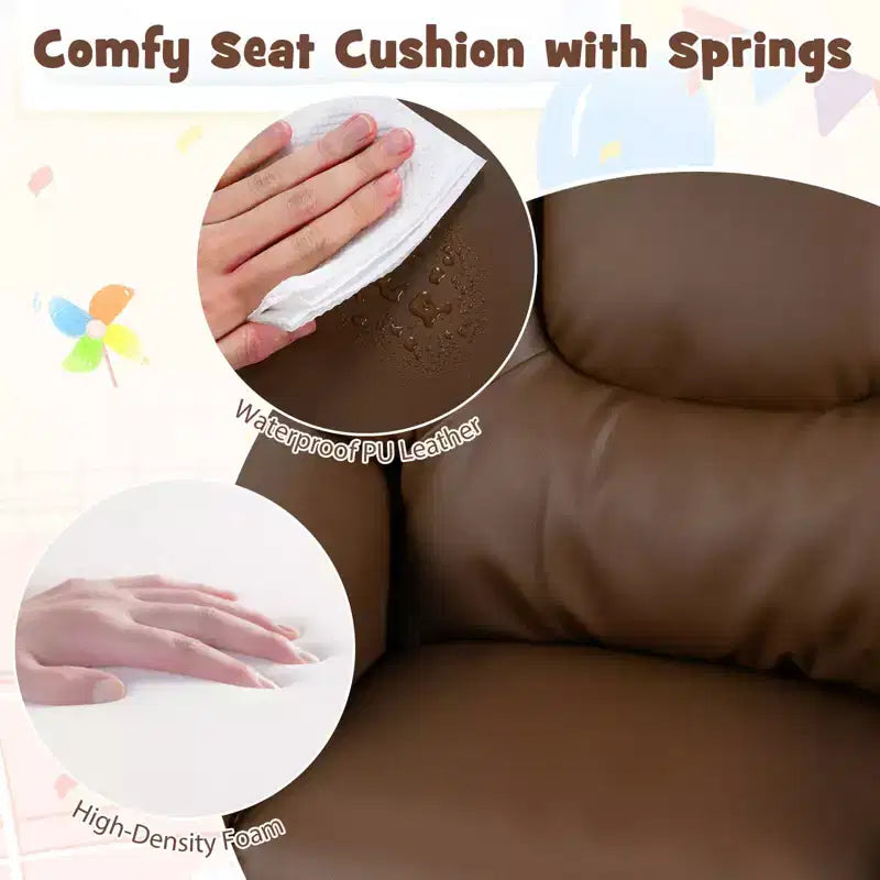 Fauteuil inclinable pour enfants Costway avec porte-gobelet, dossier et repose-pieds réglables pour garçons et filles Rose+Blanc/Multicolore/Zèbre/Camouflage/Marron/Gris/Rose