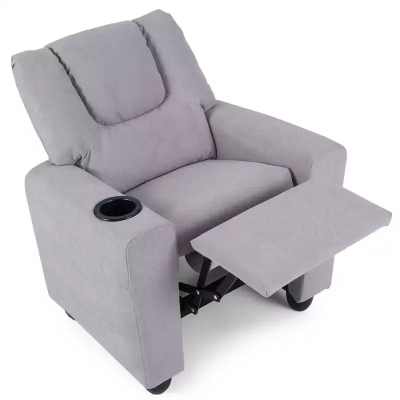 Fauteuil inclinable pour enfants Costway avec porte-gobelet, dossier et repose-pieds réglables pour garçons et filles Rose+Blanc/Multicolore/Zèbre/Camouflage/Marron/Gris/Rose