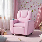 Fauteuil inclinable pour enfants Costway avec porte-gobelet, dossier et repose-pieds réglables pour garçons et filles Rose+Blanc/Multicolore/Zèbre/Camouflage/Marron/Gris/Rose