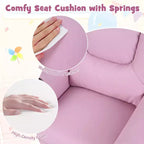 Fauteuil inclinable pour enfants Costway avec porte-gobelet, dossier et repose-pieds réglables pour garçons et filles Rose+Blanc/Multicolore/Zèbre/Camouflage/Marron/Gris/Rose
