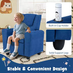 Fauteuil inclinable pour enfants Costway avec porte-gobelet, dossier et repose-pieds réglables pour garçons et filles Rose+Blanc/Multicolore/Zèbre/Camouflage/Marron/Gris/Rose