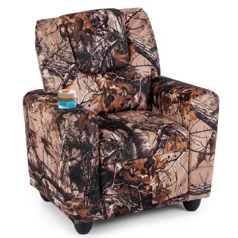 Fauteuil inclinable pour enfants Costway avec porte-gobelet, dossier et repose-pieds réglables pour garçons et filles Rose+Blanc/Multicolore/Zèbre/Camouflage/Marron/Gris/Rose