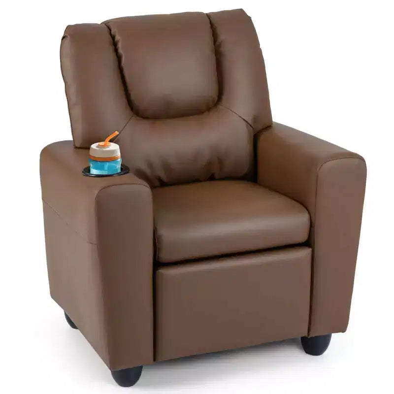 Fauteuil inclinable pour enfants Costway avec porte-gobelet, dossier et repose-pieds réglables pour garçons et filles Rose+Blanc/Multicolore/Zèbre/Camouflage/Marron/Gris/Rose