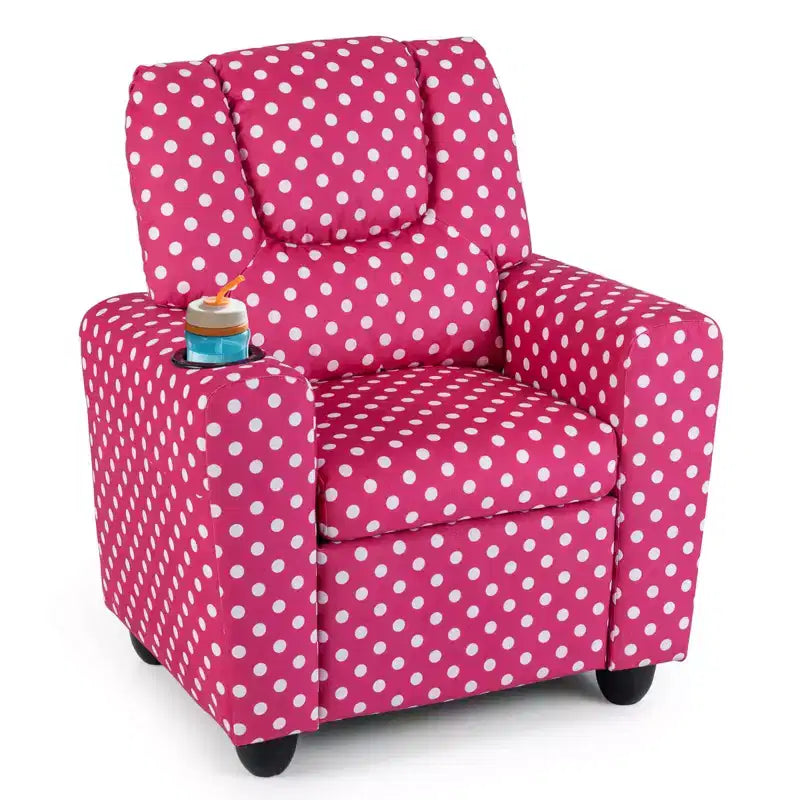 Fauteuil inclinable pour enfants Costway avec porte-gobelet, dossier et repose-pieds réglables pour garçons et filles Rose+Blanc/Multicolore/Zèbre/Camouflage/Marron/Gris/Rose