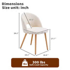 GDFStudio Winwin Chaises de salle à manger modernes rembourrées en velours Teddy avec pieds en hêtre (lot de 2)