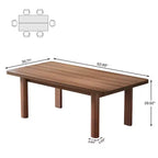 MAYEERTY 63 Table à manger de ferme marron, table de cuisine rectangulaire facile à monter pour 4 à 6 personnes
