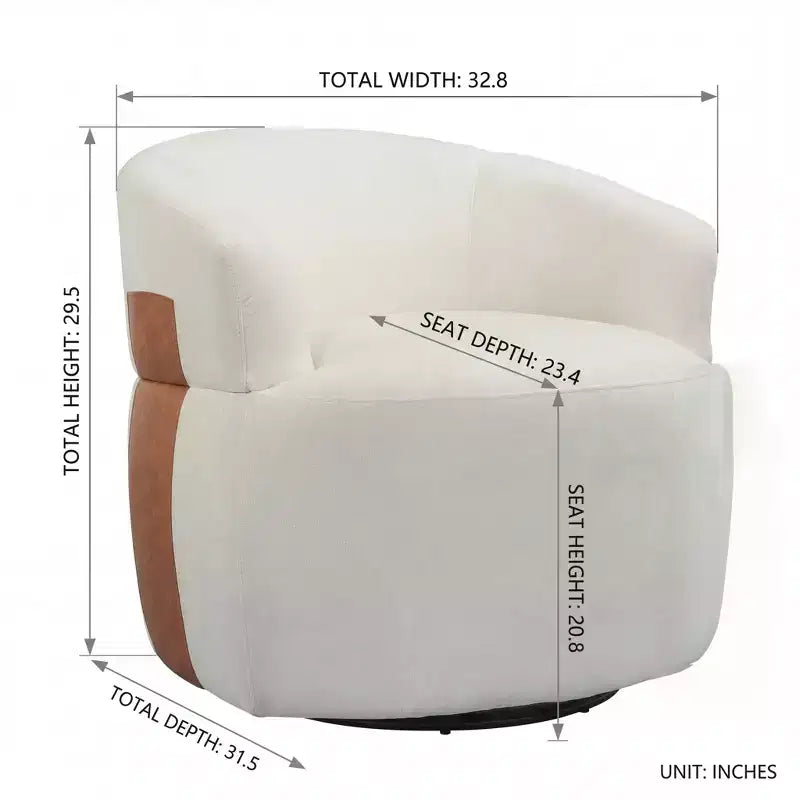 Christopher Knight Home Anuei Lot de 2 chaises pivotantes à 360° modernes en bois avec revêtement en tissu bouclette, pieds en métal et accents en similicuir