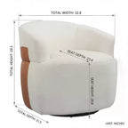 Christopher Knight Home Anuei Lot de 2 chaises pivotantes à 360° modernes en bois avec revêtement en tissu bouclette, pieds en métal et accents en similicuir