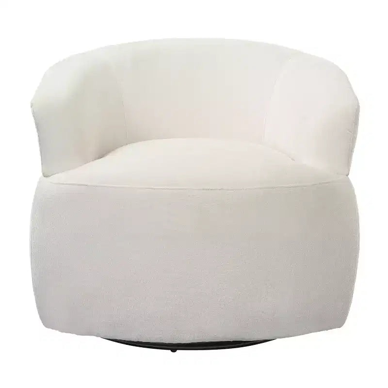Christopher Knight Home Anuei Lot de 2 chaises pivotantes à 360° modernes en bois avec revêtement en tissu bouclette, pieds en métal et accents en similicuir