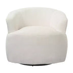 Christopher Knight Home Anuei Lot de 2 chaises pivotantes à 360° modernes en bois avec revêtement en tissu bouclette, pieds en métal et accents en similicuir