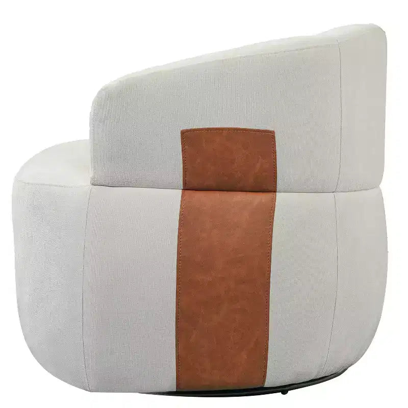 Christopher Knight Home Anuei Lot de 2 chaises pivotantes à 360° modernes en bois avec revêtement en tissu bouclette, pieds en métal et accents en similicuir