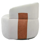 Christopher Knight Home Anuei Lot de 2 chaises pivotantes à 360° modernes en bois avec revêtement en tissu bouclette, pieds en métal et accents en similicuir