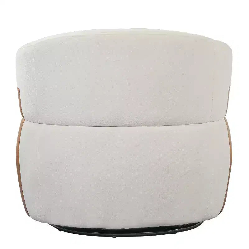 Christopher Knight Home Anuei Lot de 2 chaises pivotantes à 360° modernes en bois avec revêtement en tissu bouclette, pieds en métal et accents en similicuir