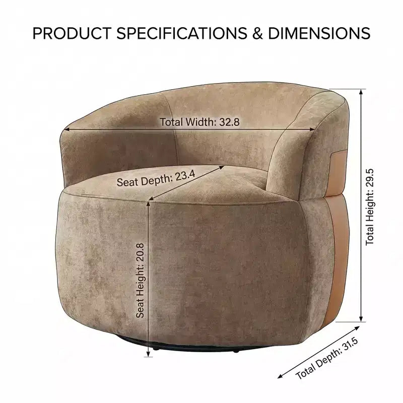 Christopher Knight Home Anuei Lot de 2 chaises pivotantes à 360° modernes en bois avec revêtement en tissu bouclette, pieds en métal et accents en similicuir