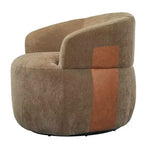 Christopher Knight Home Anuei Lot de 2 chaises pivotantes à 360° modernes en bois avec revêtement en tissu bouclette, pieds en métal et accents en similicuir