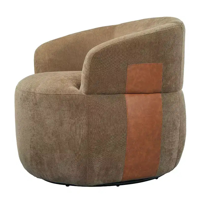 Christopher Knight Home Anuei Lot de 2 chaises pivotantes à 360° modernes en bois avec revêtement en tissu bouclette, pieds en métal et accents en similicuir