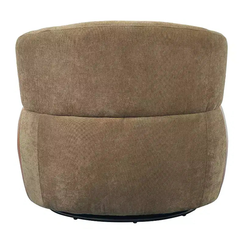 Christopher Knight Home Anuei Lot de 2 chaises pivotantes à 360° modernes en bois avec revêtement en tissu bouclette, pieds en métal et accents en similicuir