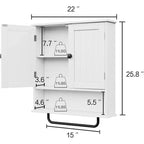 Meuble de salle de bain mural Dcolora avec porte-serviettes et étagère réglable