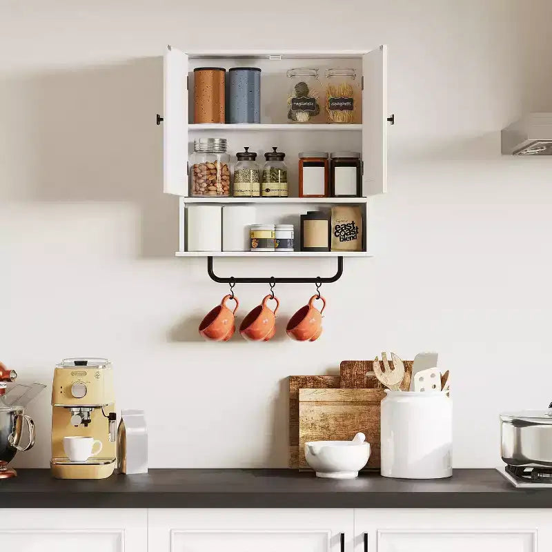Meuble de salle de bain mural Dcolora avec porte-serviettes et étagère réglable
