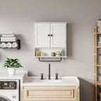 Meuble de salle de bain mural Dcolora avec porte-serviettes et étagère réglable
