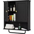Dcolora Wall Mounted Bathroom Cabinet with Towel Bar & Adjustable Shelf